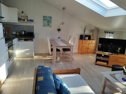 Haus Sandra Fewo 8, Box-Betten, 1. Stock, Terrasse mit Strandkorb